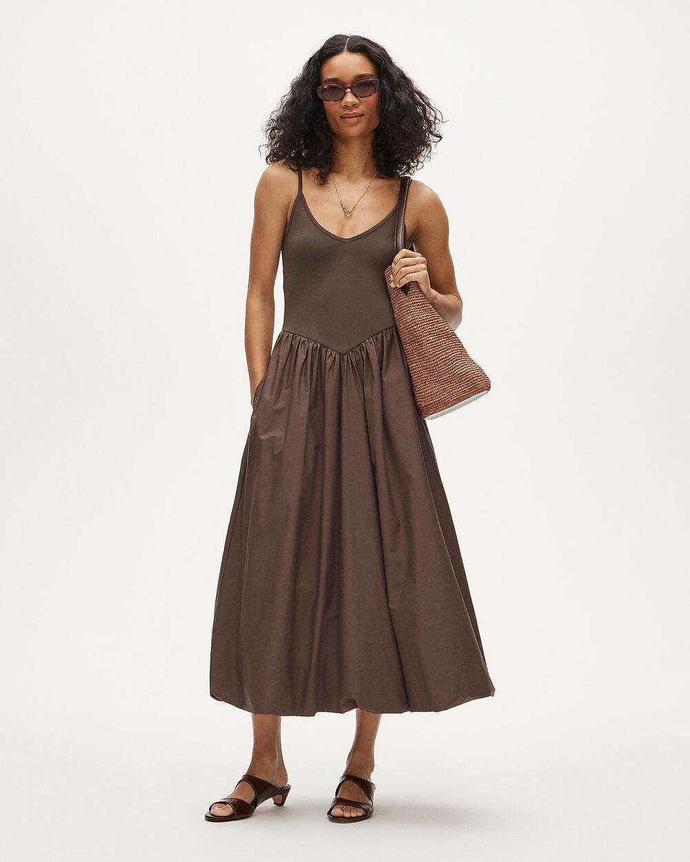J.Crew Smoky Wood Ballerina Basque Waist Mixy Bubble Dress Small
